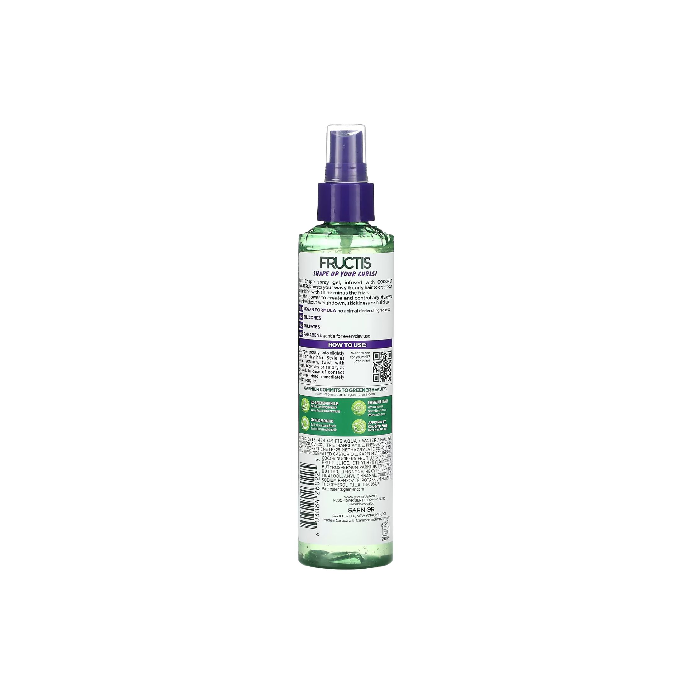 Garnier Fructis Style Spray Gel, Defining, Curl Shape, Strong Hold