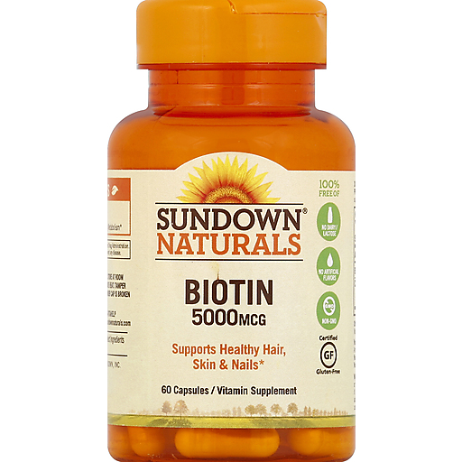 Sundown Naturals Biotin, 500 Mcg, Capsules