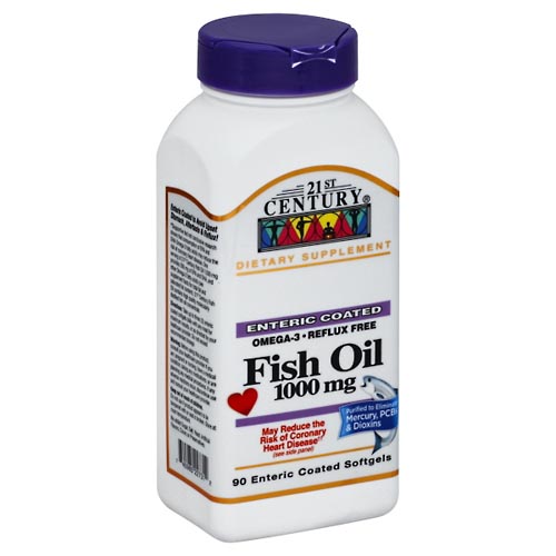 21st Century Fish Oil, 1000 Mg, Enteric Coated Softgels