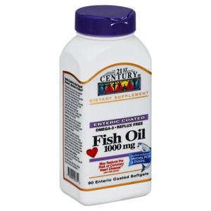 21st Century Fish Oil, 1000 Mg, Enteric Coated Softgels