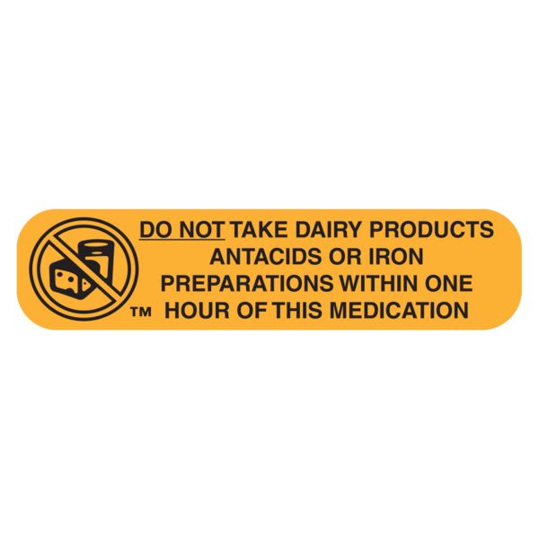 Apothecary Products Label No Dairy/Ir/Antacd 1Hr Orange 1X