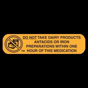 Apothecary Products Label No Dairy/Ir/Antacd 1Hr Orange 1X