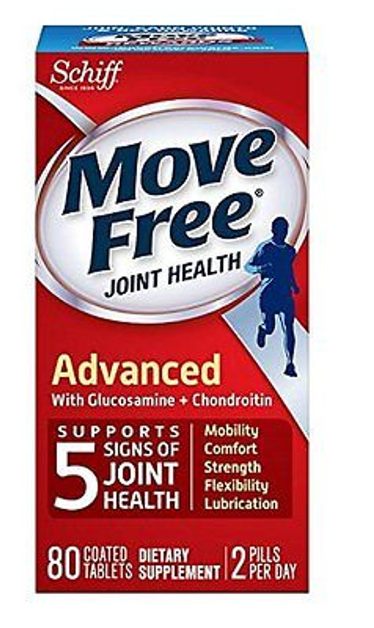 Schiff Move Free Triple Strength Glucosamine Chondrotin Joint Health Dietary Supplement Coated Tablets 80 Ct Box