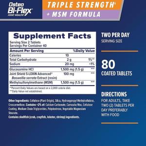 Osteo Bi-Flex Triple Strength & Vitamin D Joint Health Tablets - 80ct