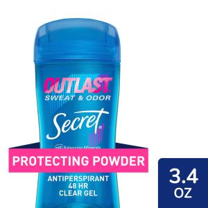 Secret Outlast Antiperspirant/Deodorant, Protecting Powder, Sweat & Odor, Clear Gel