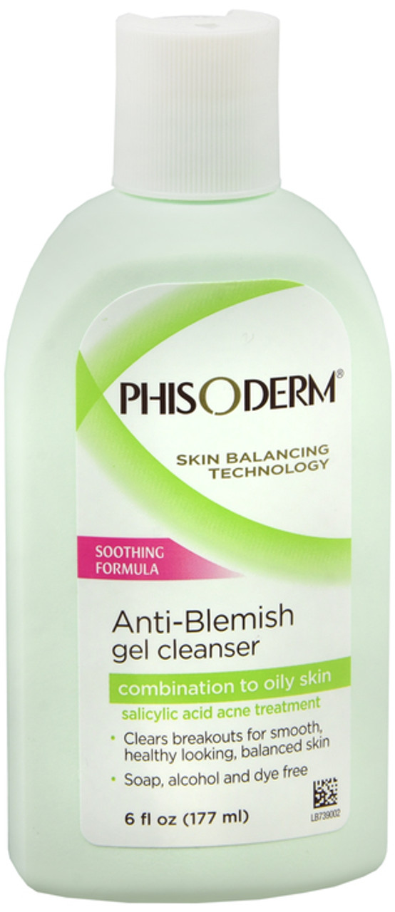 Phisoderm Anti-blemish Gel Facial Wash, pH Balanced, #5240 - 6 Oz