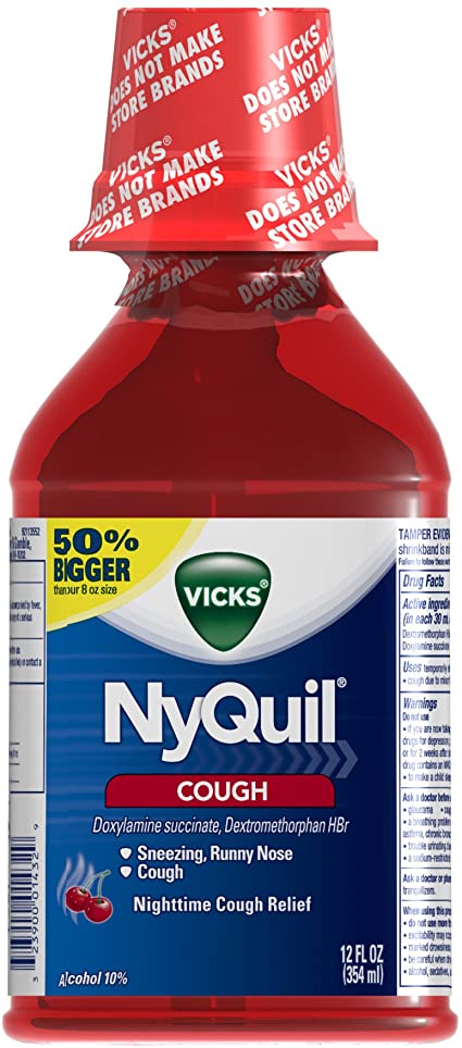 Vicks NyQuil Cough Nighttime Relief Cherry Flavor Liquid 8 Fl Oz