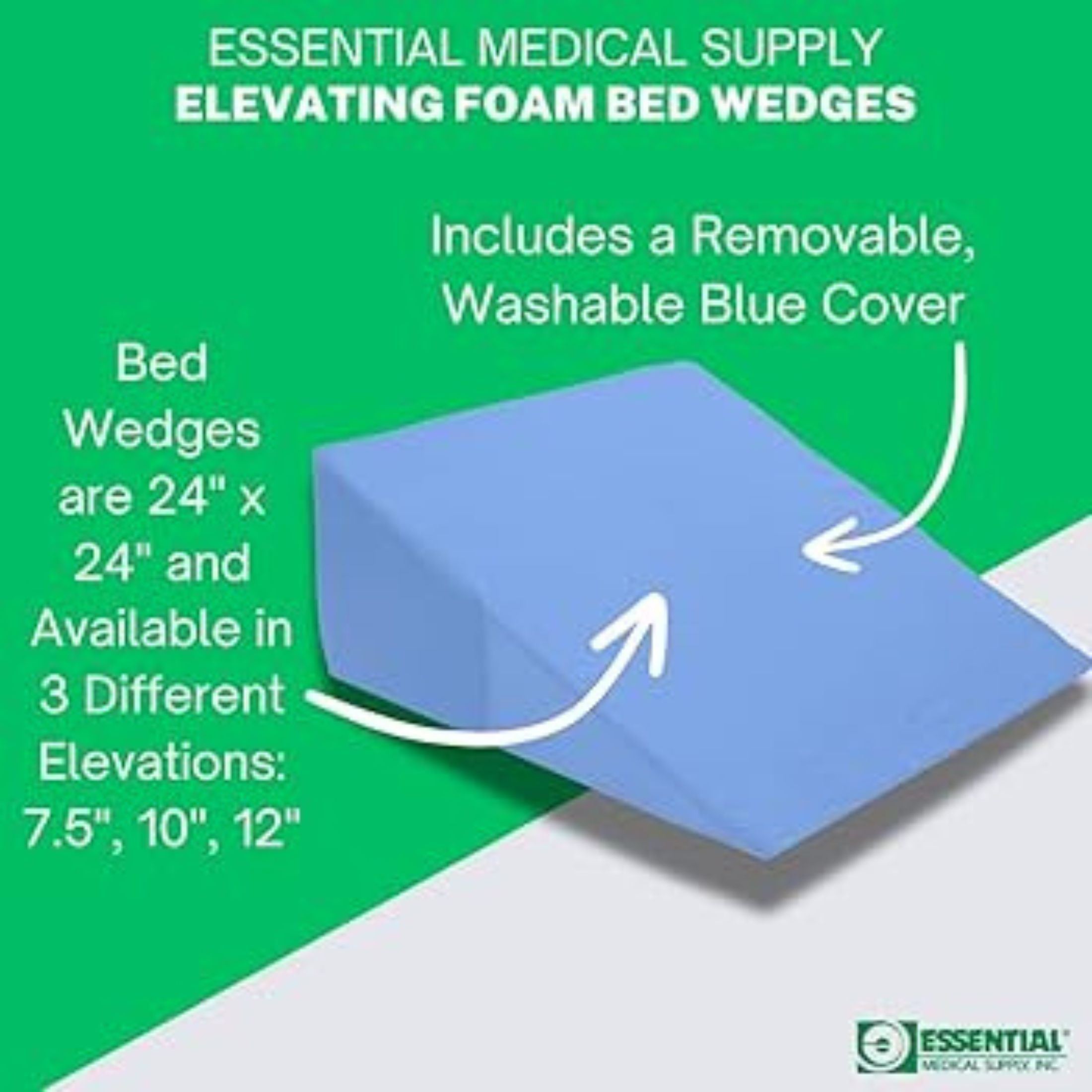 Essential Medical Supply Elevating Foam Bed Wedge For User Comfort And Support, 10 Inch