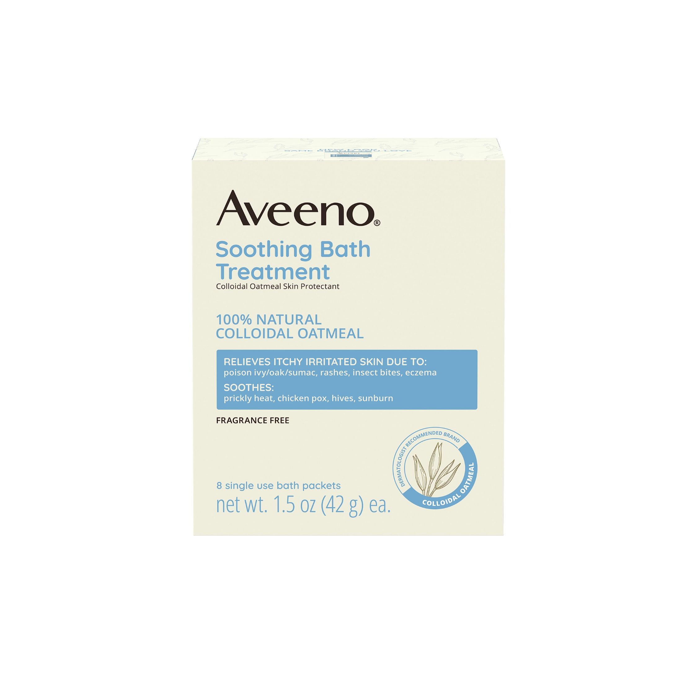 Aveeno Soothing Bath Treatment, Colloidal Oatmeal Skin Protectant Single Use Packets