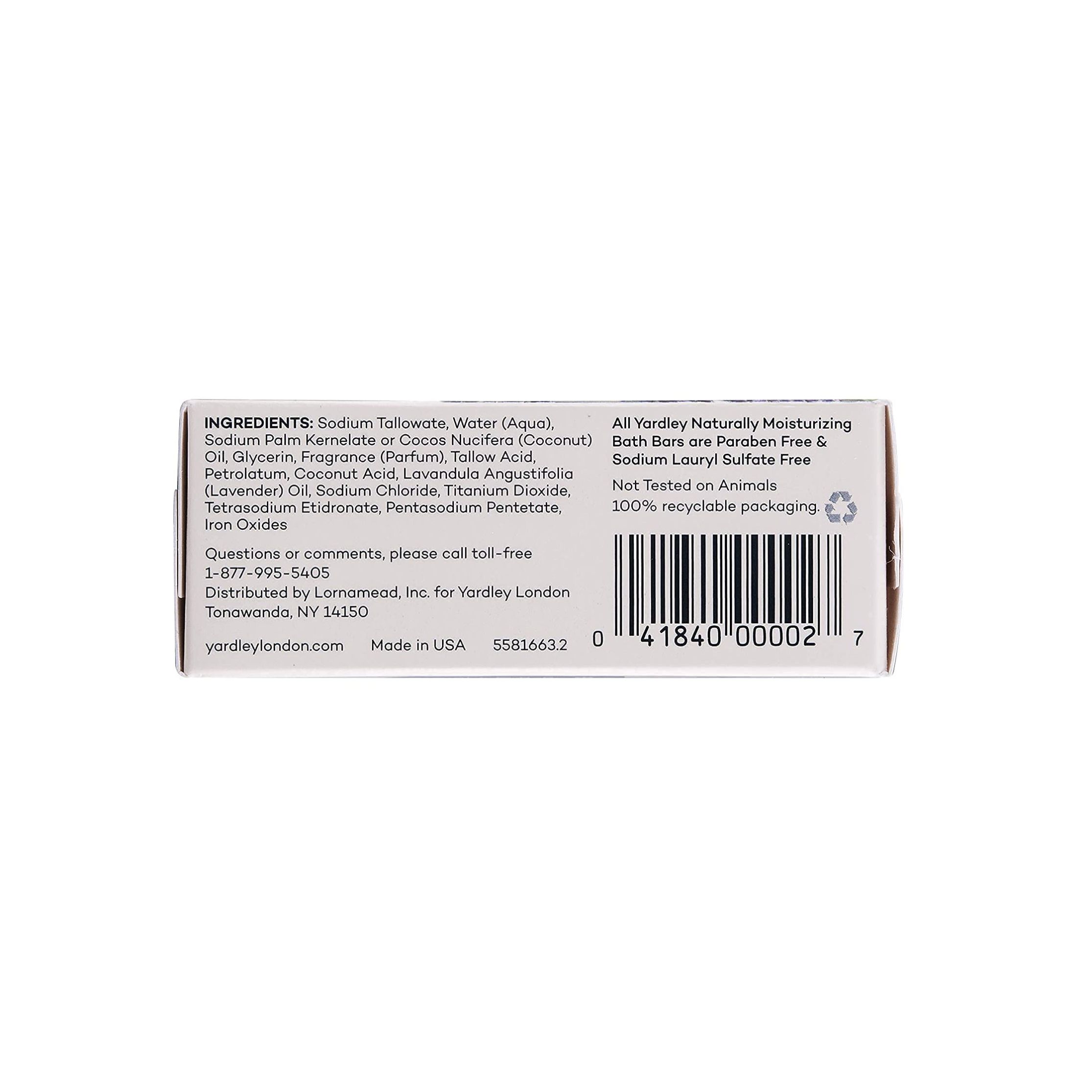 Yardley London Naturally Moisturizing Bath Bar English Lavender