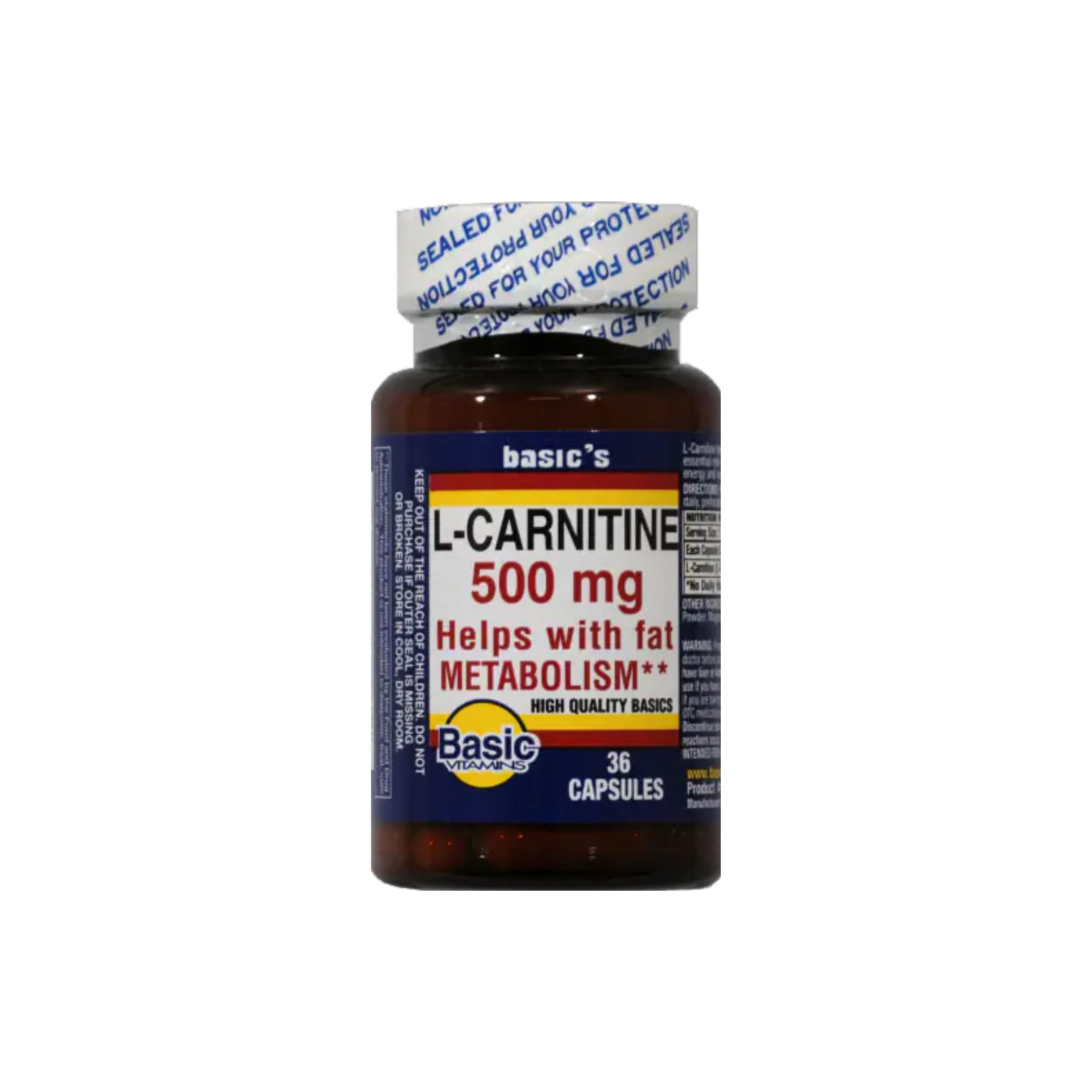 Basic Vitamins L-carnitine 500mg Capsules