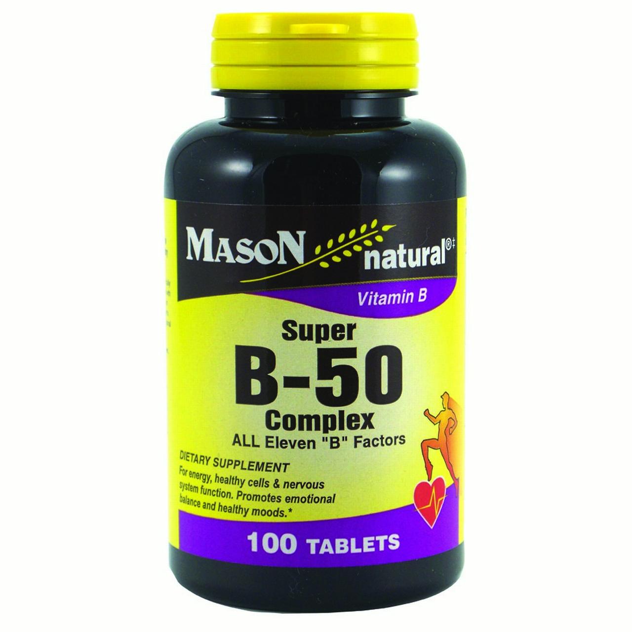Mason Natural Vitamins Super B 50 Complex All Eleven B Factors Tablets