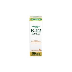 Nature's Bounty Sublingual Liquid, Vitamin B12, 5,000 Mcg, 2 Fl Oz (59 Ml)