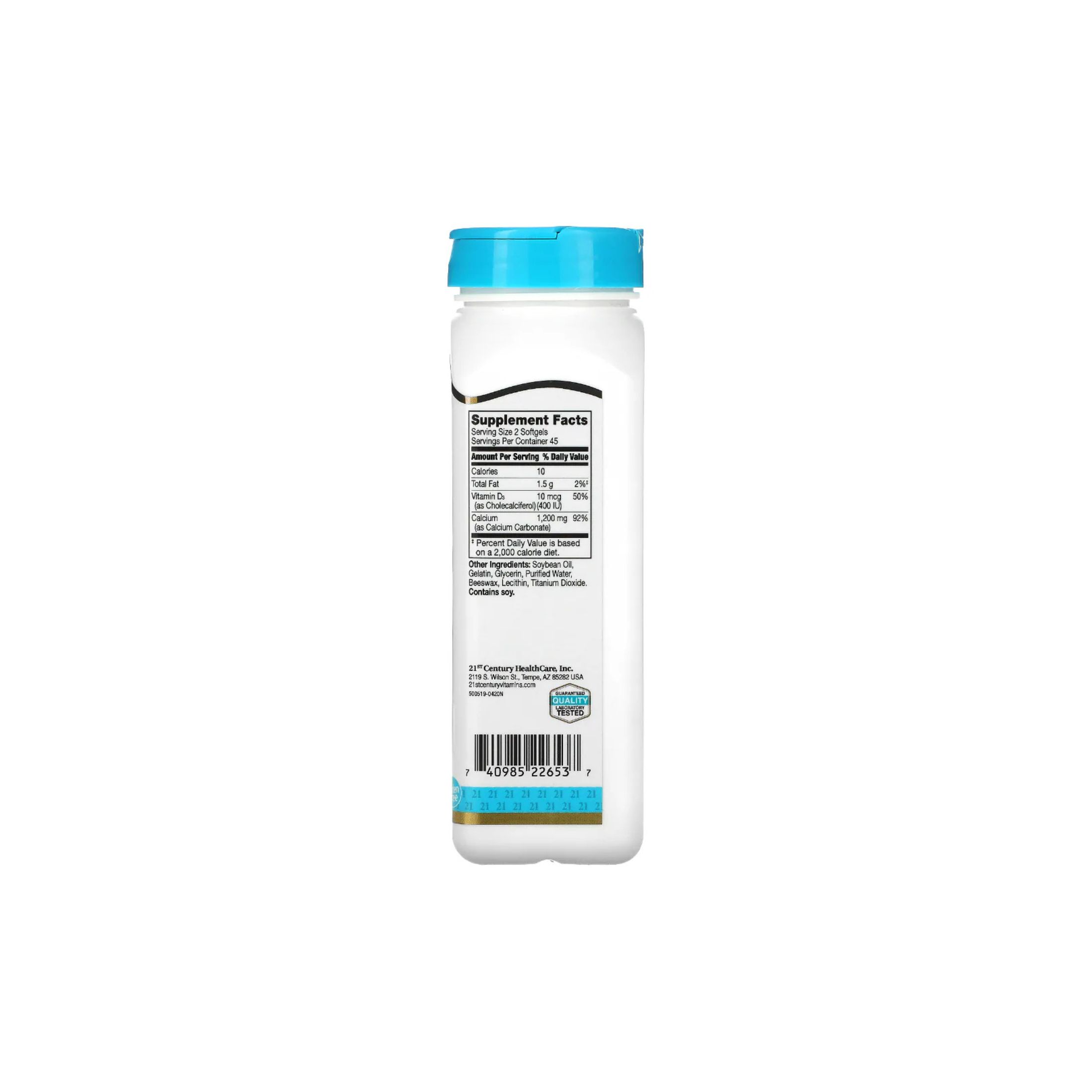 21st Century Liquid Filled Calcium Plus D3, 600 Mg, 90 Rapid Release Softgels