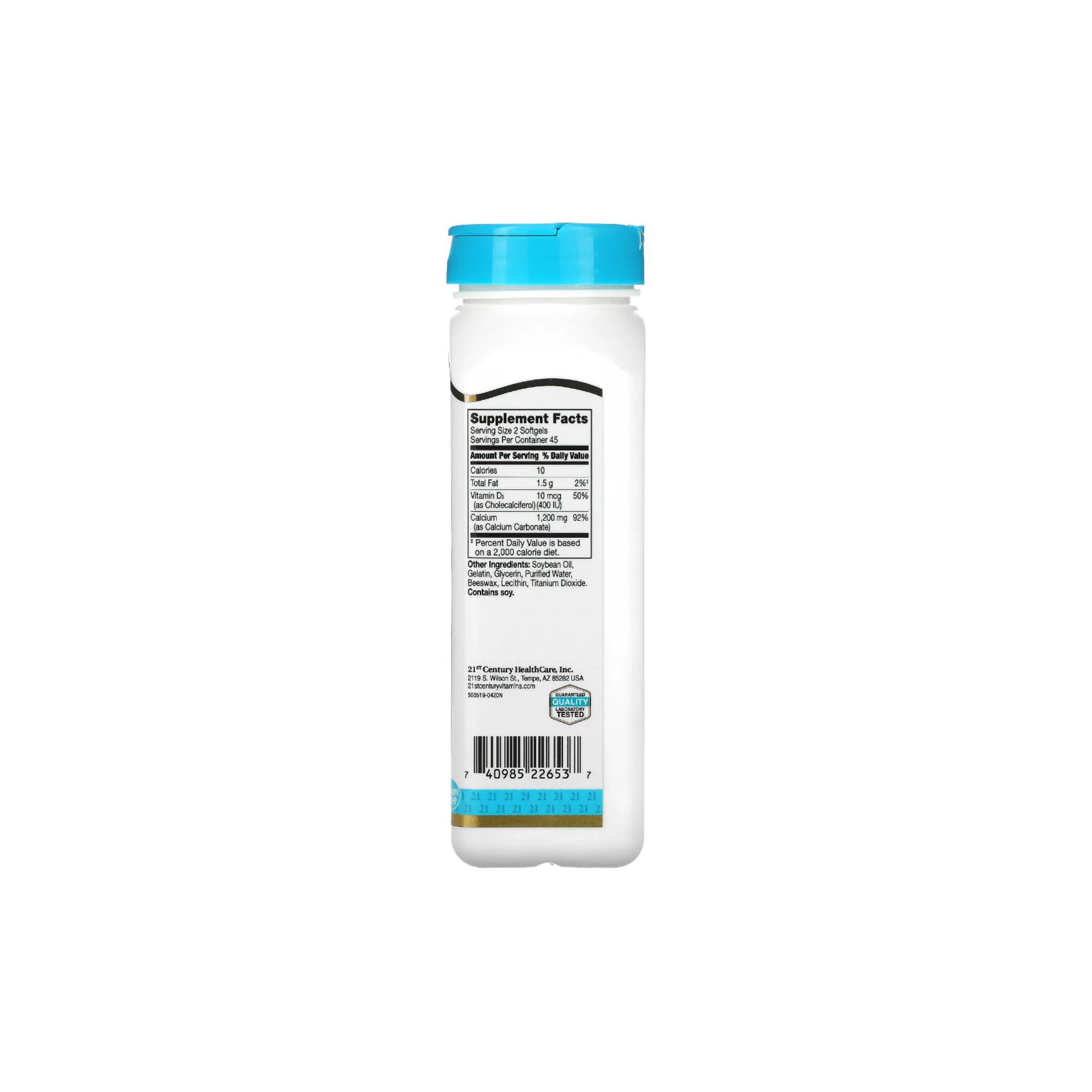 21st Century Liquid Filled Calcium Plus D3, 600 Mg, 90 Rapid Release Softgels