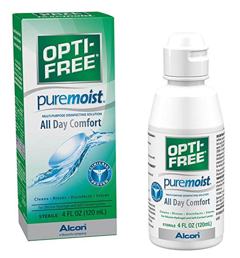 Opti-Free Puremoist, Disinfecting Solution, Multi-Purpose, With HydraGlyde, Sterile, 4 Fl Oz