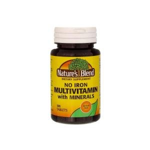 Nature's Blend Multiple Vitamin With Minerals No Iron Tablets 100