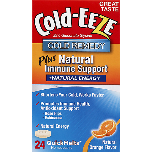 Cold-Eeze Remedy, Plus Natural Immune Support, QuickMelts, Orange