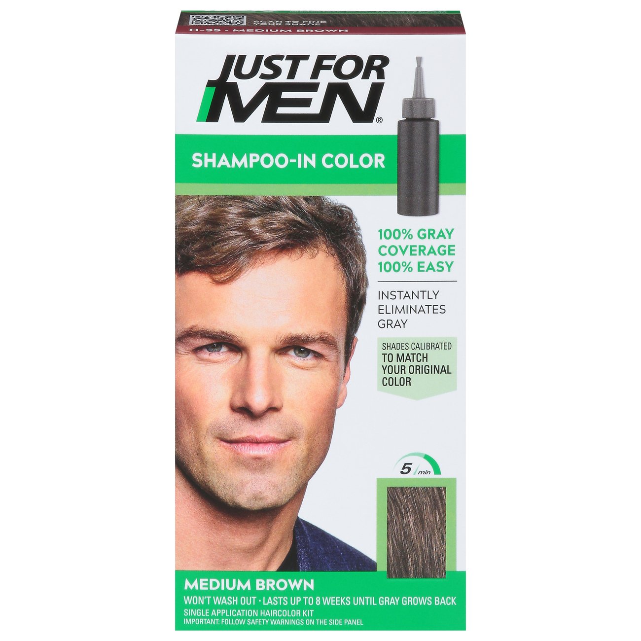Just For Men Original Formula Hair Color Kit, Medium Brown H-35