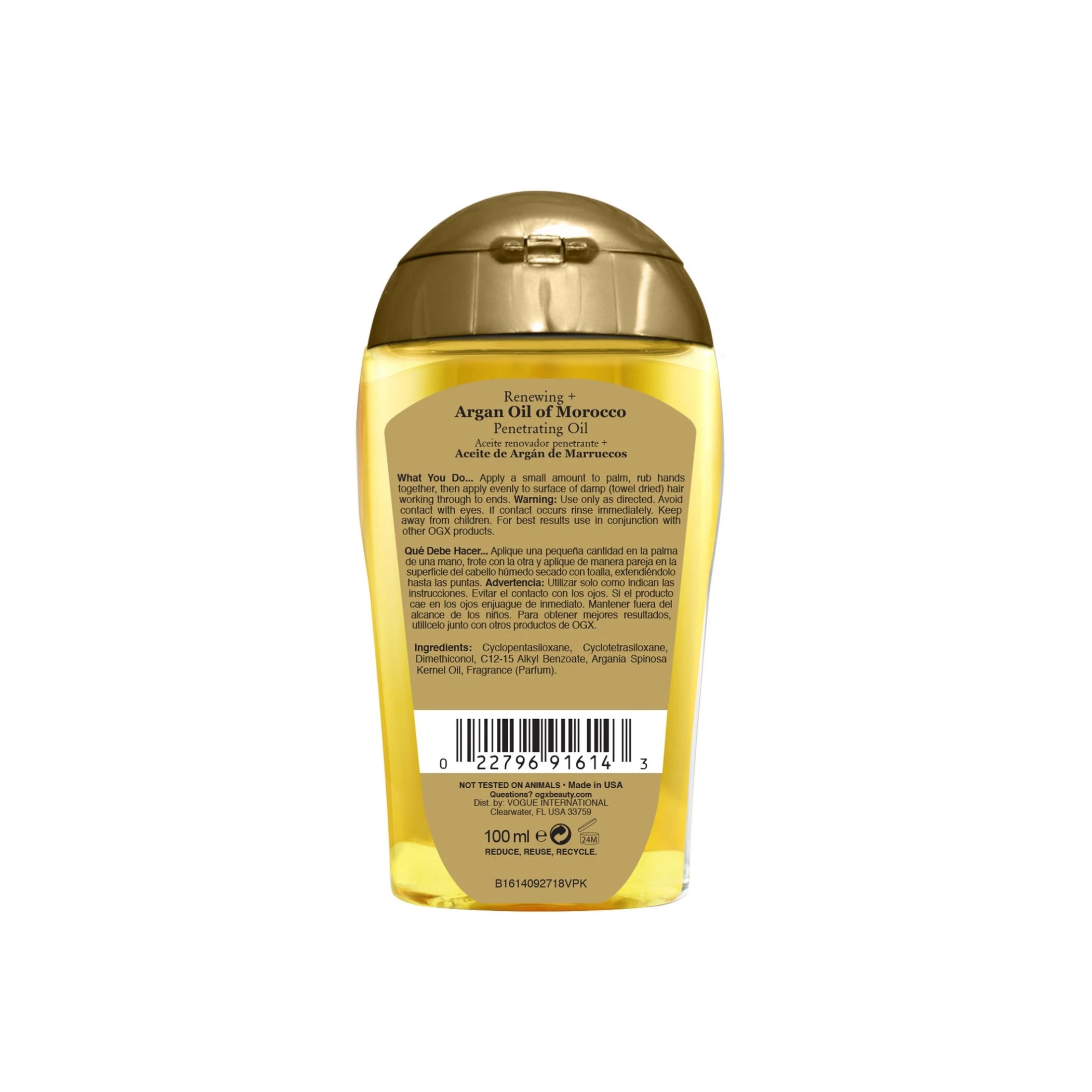 OGX Organix Penetrating Oil For All Hair Types Renewing, Moroccan Argan Oil, 3.3 Oz
