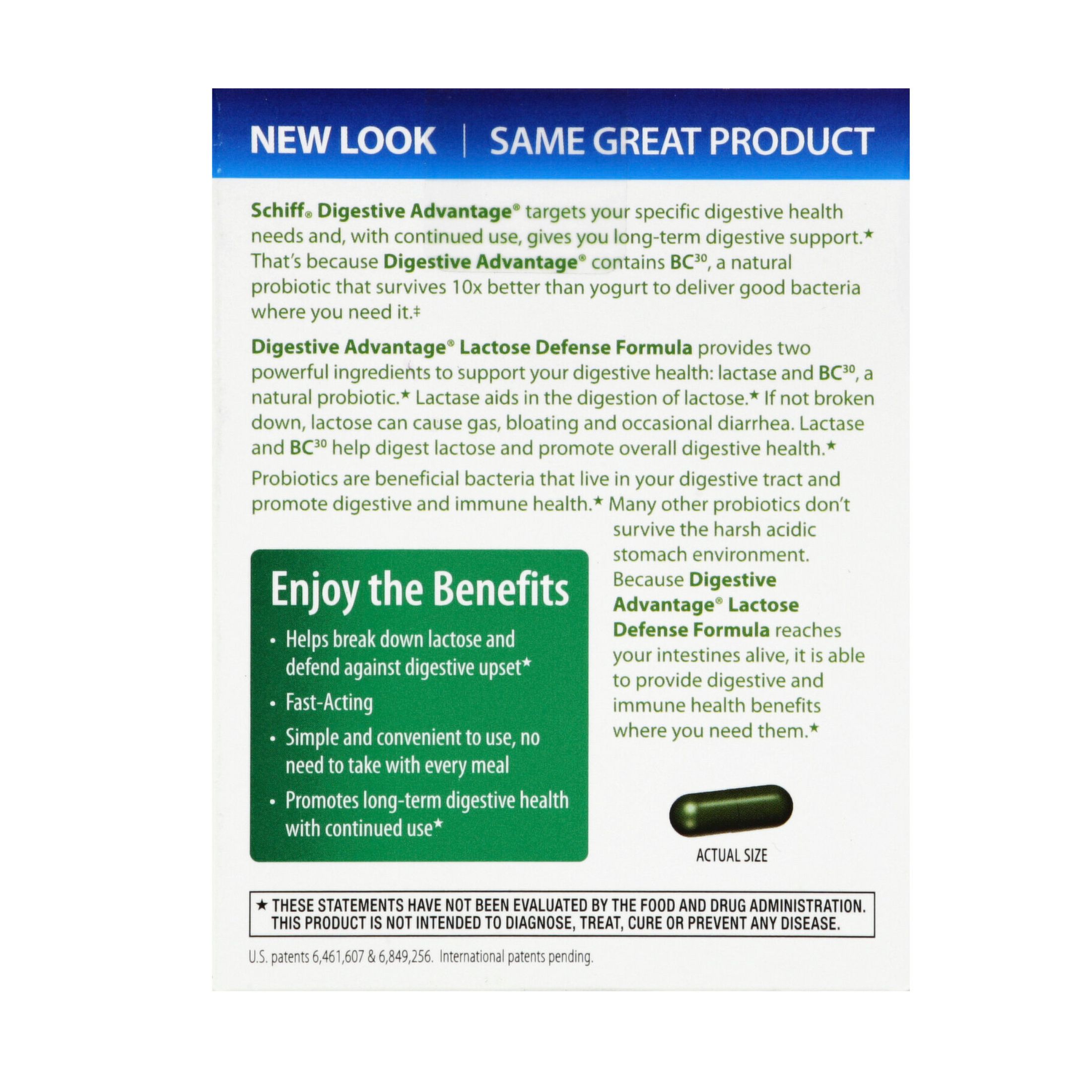 Digestive Advantage Lactose Defense Formula Probiotic Capsules, 32ct
