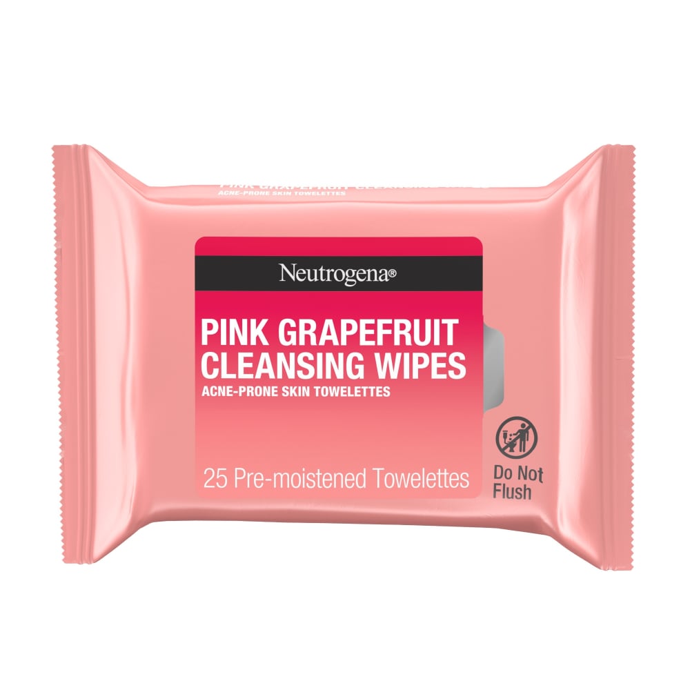 Neutrogena Oil-Free Cleansing Wipes For Acne Prone Skin, Pink Grapefruit