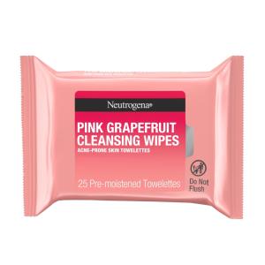 Neutrogena Oil-Free Cleansing Wipes For Acne Prone Skin, Pink Grapefruit