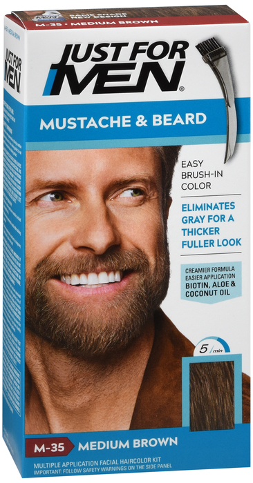 Combe USA Just For Men Mustache & Beard M-35 Medium Brown Hair Color