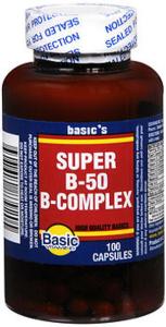Basic Vitamins Super B-50 B-Complex - 100 Caps