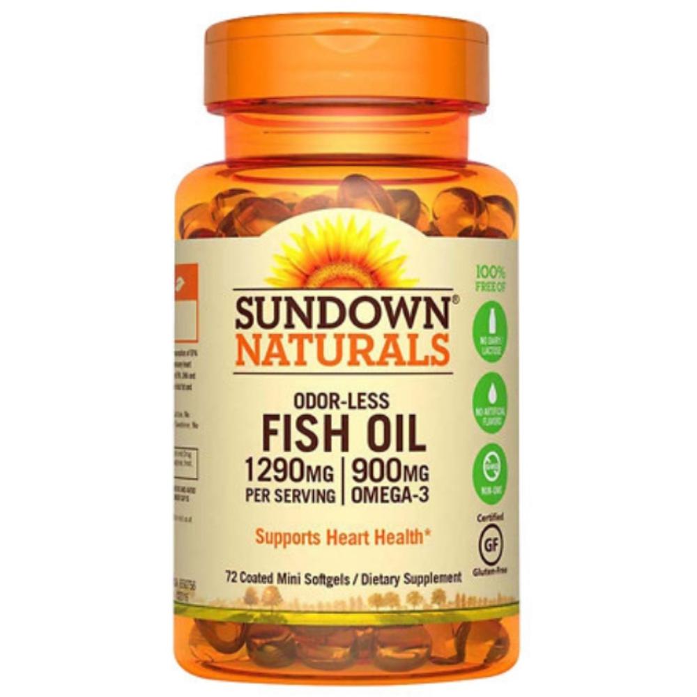 Sundown Naturals Odorless Omega-3 Fish Oil 1,290 Mg Dietary Supplement Mini Softgels