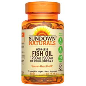 Sundown Naturals Odorless Omega-3 Fish Oil 1,290 Mg Dietary Supplement Mini Softgels