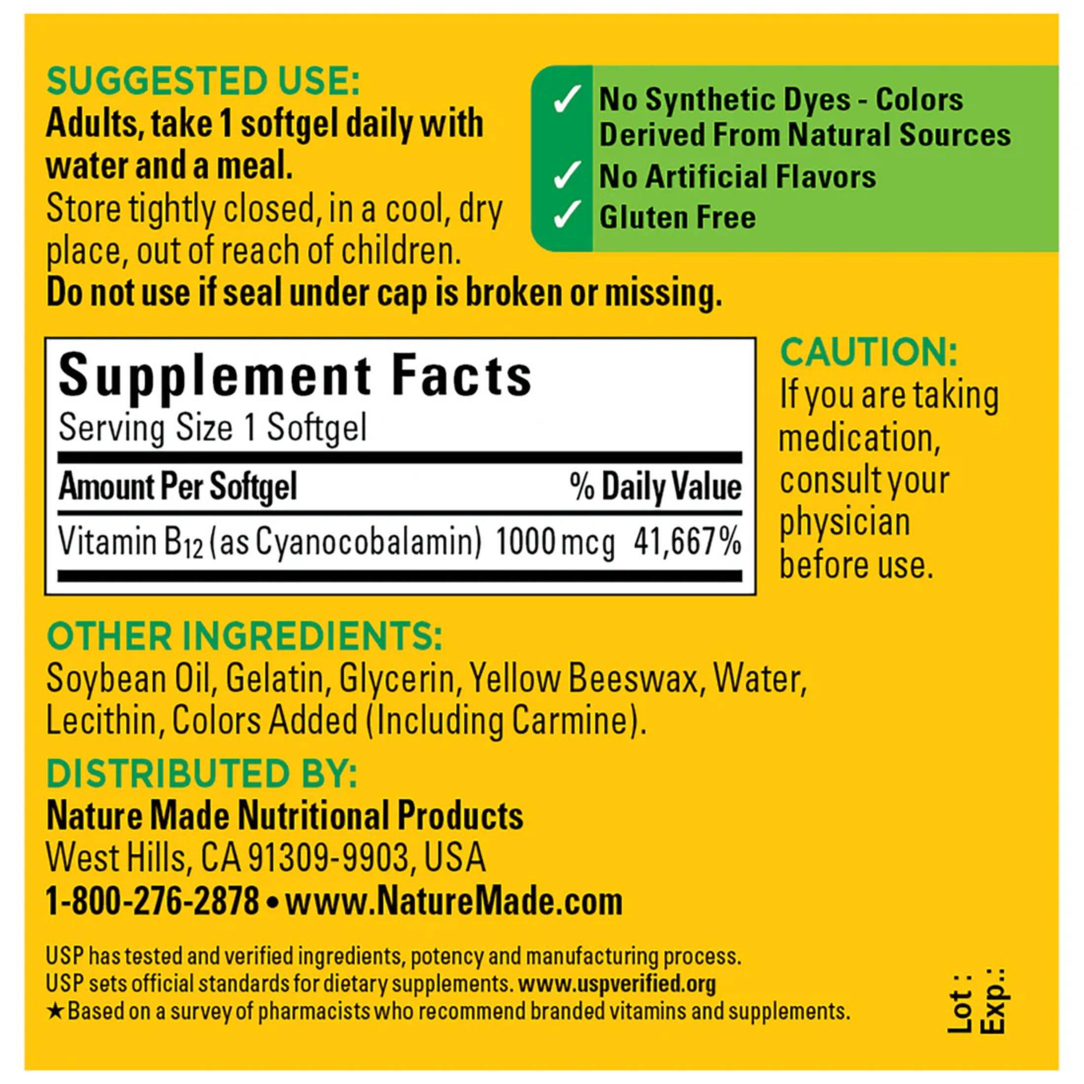 Nature Made Vitamin B-12 500 Mcg Supplement Tablets