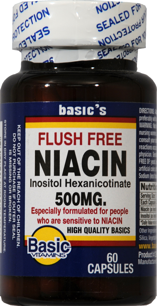 Basic Vitamins Niacin Flush Free Capsules 500 Mg