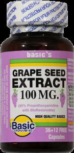 Basic Vitamins Grape Seed Extract 100 Mg Capsules