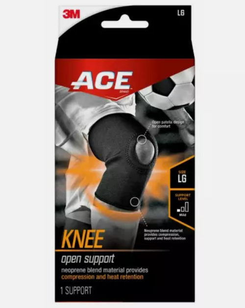 Ace Neoprene Open Knee Support Large Black