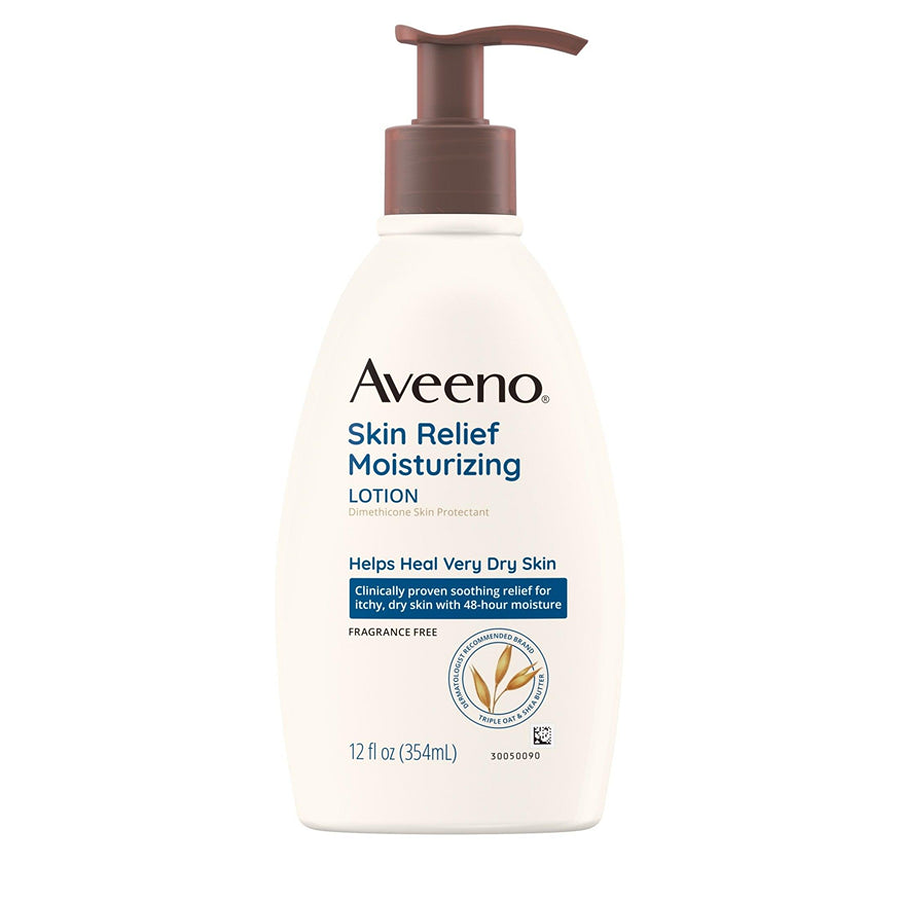 Aveeno Skin Relief Moisturizing Body Lotion With Oat And Shea Butter For Dry Skin, Fragrance Free, 12oz