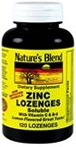 Nature's Blend Zinc Lozenges With Vitamin C Lemon Flavor 120 Tabs