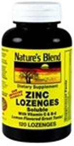 Nature's Blend Zinc Lozenges With Vitamin C Lemon Flavor 120 Tabs