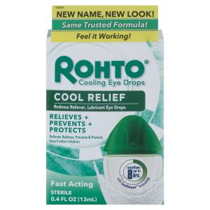 Rohto Cool Redness Relief Cooling Eye Drops - 0.4 Fl Oz Bottle
