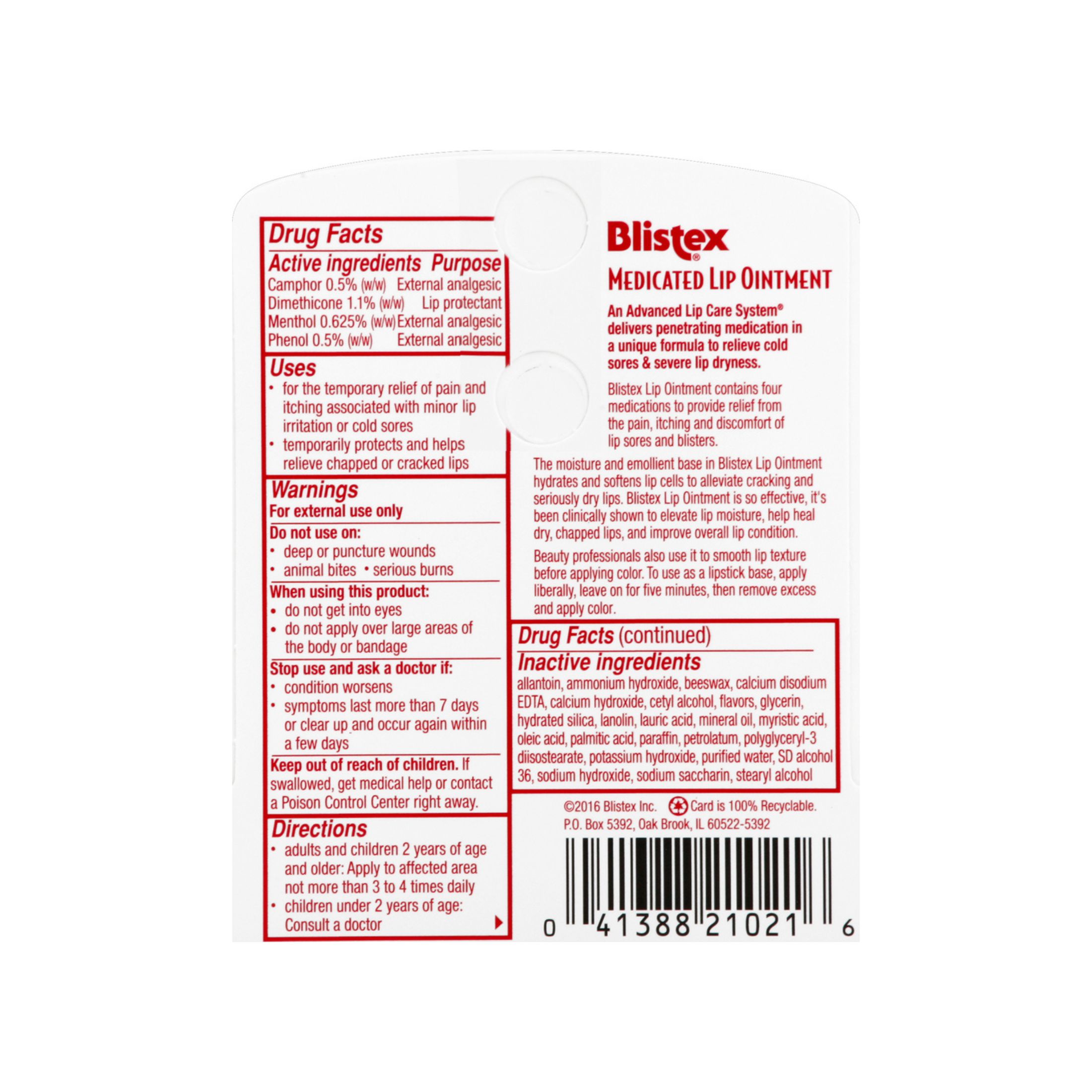 Blistex Medicated Lip Ointment 0.35 Oz