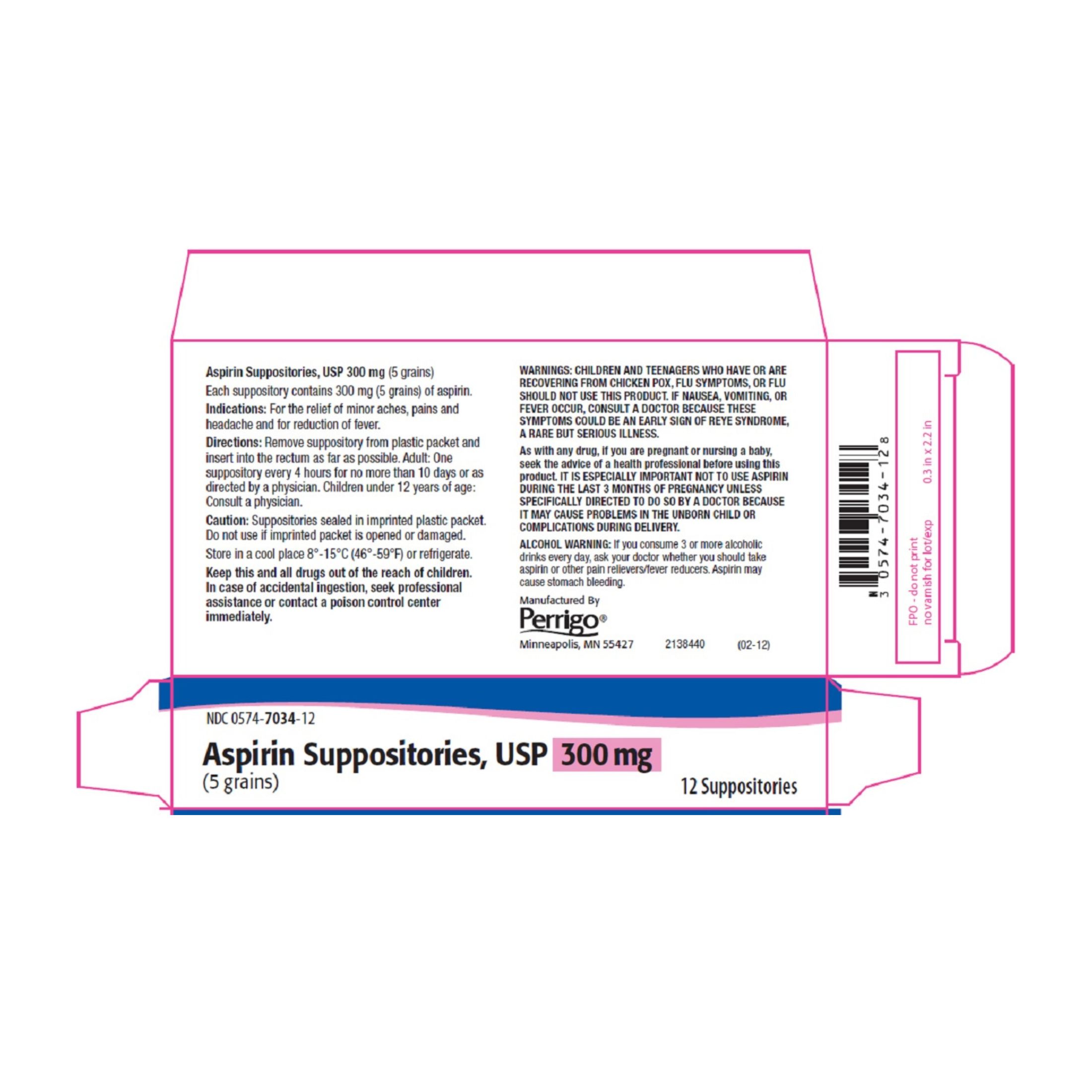 Paddock Aspirin 300mg Suppositories Unit Dsoe 12