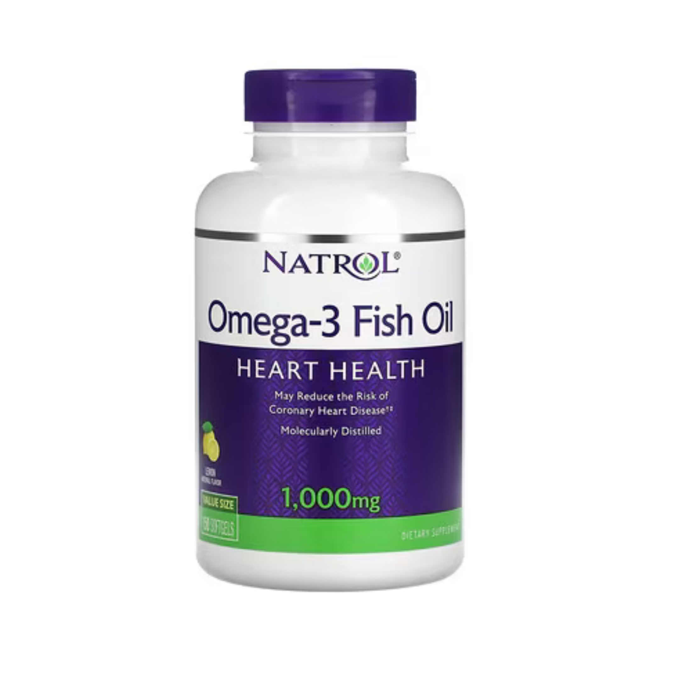Natrol Omega-3 Fish Oil 1000 Mg Softgels, Lemon Flavor