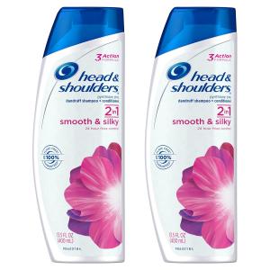 Head & Shoulders Smooth Silky 2 In 1 Dandruff Shampoo Conditioner 13.5 Fl. Oz. Bottle