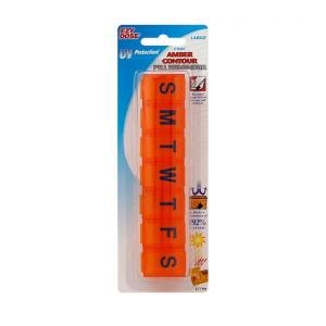 Ezy Dose Pill Reminder, 7 Day, Large, Amber Contour