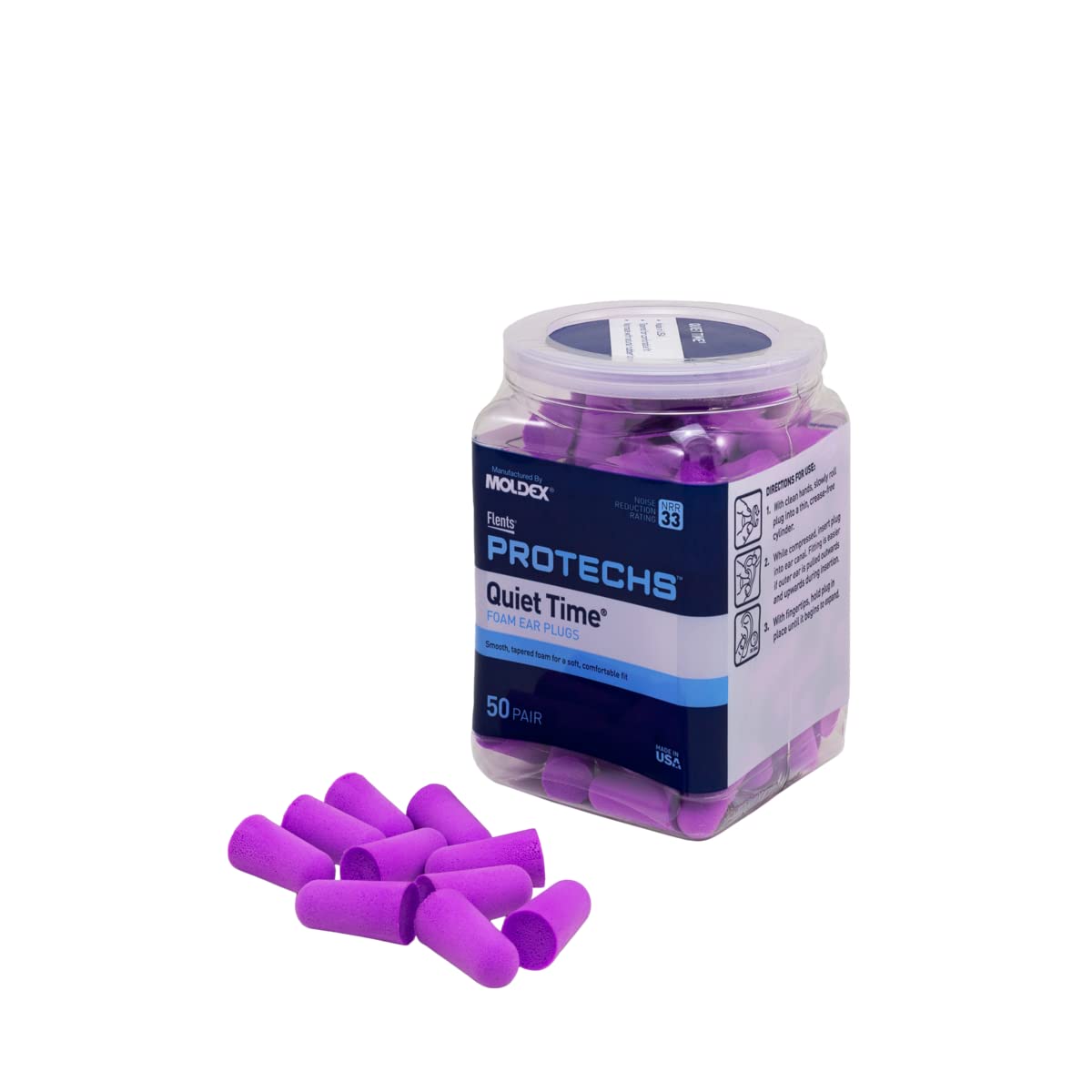 Flents Tapones Para Los Oídos, Multi Color, 50 Pair