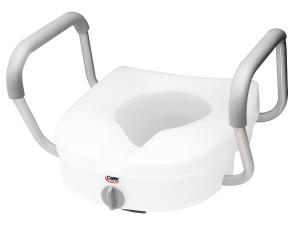 Carex E-Z Lock Raised Toilet Seat With Adjustable Handles