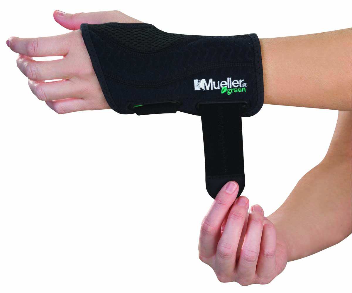 Mueller Green Fitted Wrist Brace, Left Hand, Large/Extra Large