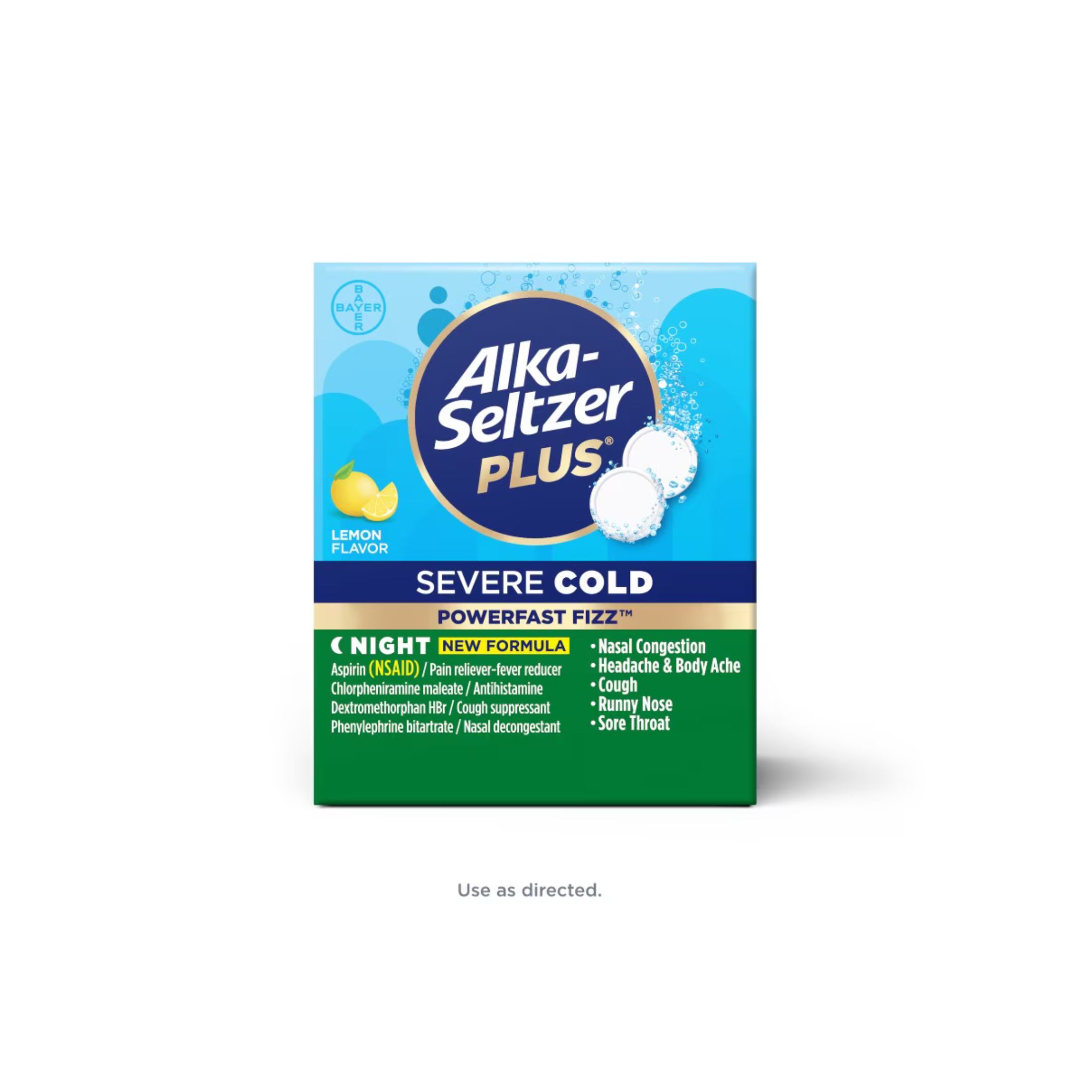 Alka-Seltzer Plus Night Cold Lemon Effervescent Tablets