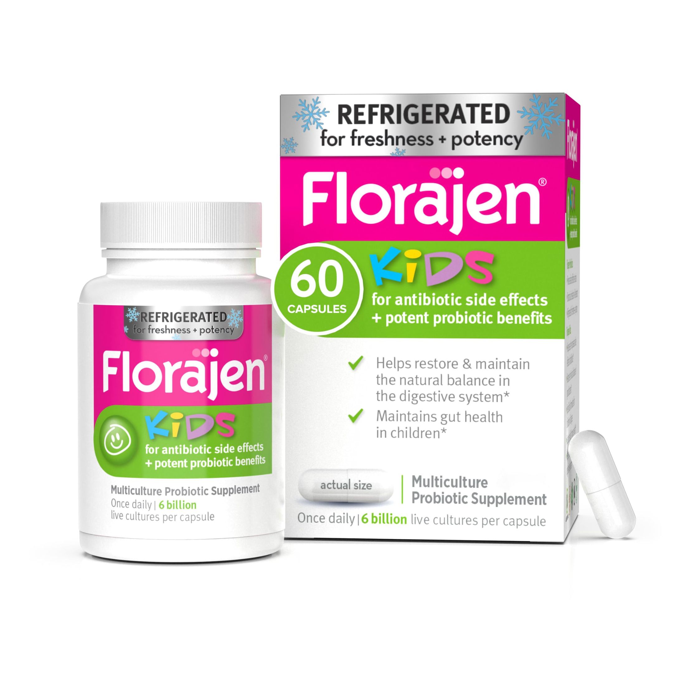 Florajen 4 Kids Probiotic Dietary Supplement Capsules