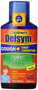 Delsym Max Strength Cough Plus Chest Congestion DM Liquid, Cherry Flavor, 6 Oz